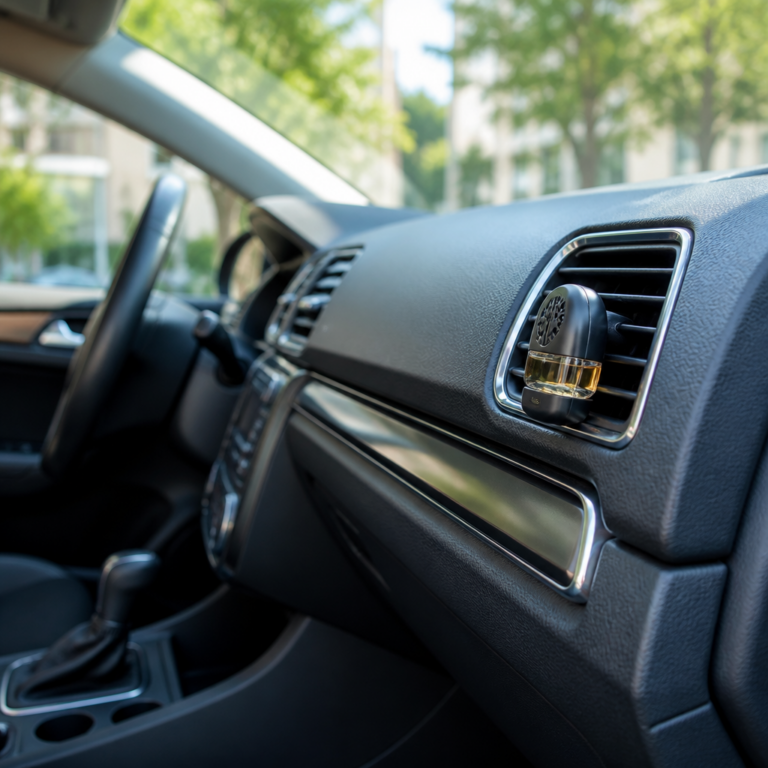 Sicher platzierter Autoduft an einer seitlichen Lu00fcftung