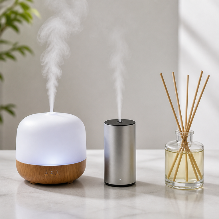Ultraschall-Diffusor, Vernebler und passiver Duftdiffusor im Vergleich