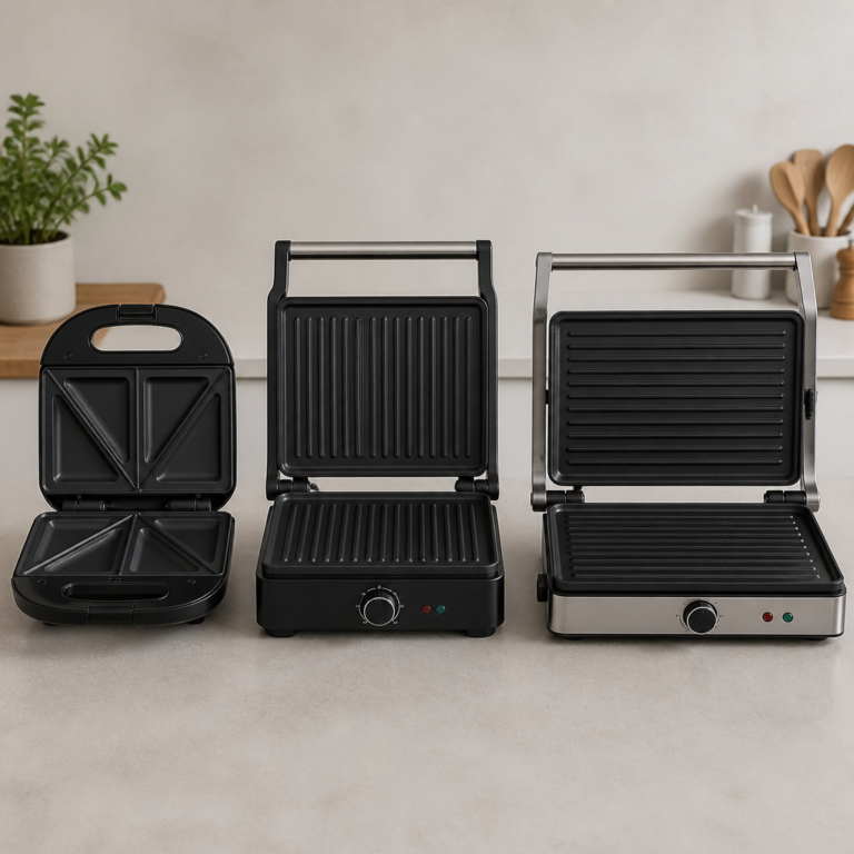 Vergleich von Sandwichmaker, Kontaktgrill und Panini-Geru00e4t mit unterschiedlichen Platten