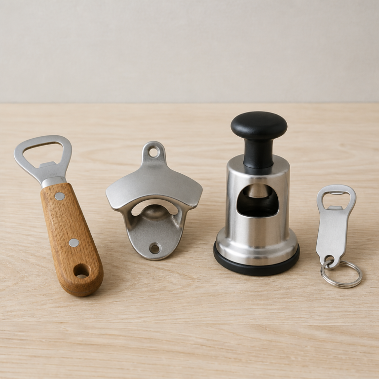Vergleich verschiedener Flaschenu00f6ffner fu00fcr Haushalt, Wandmontage, Tisch und unterwegs