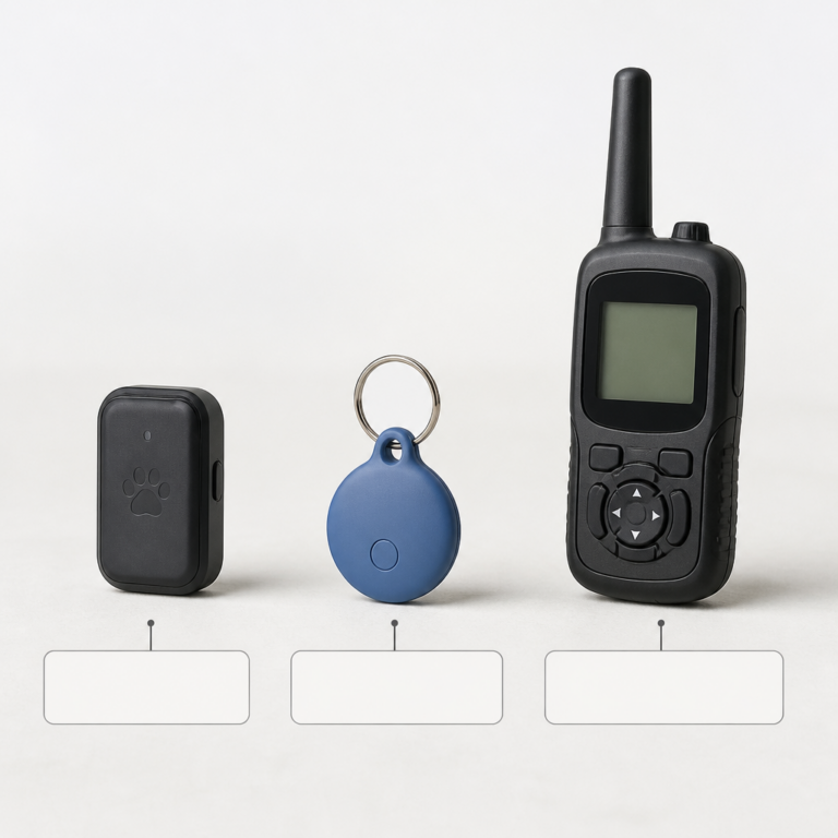 Vergleich von GPS-, Bluetooth- und Funkortungsgeru00e4ten fu00fcr Haustiere