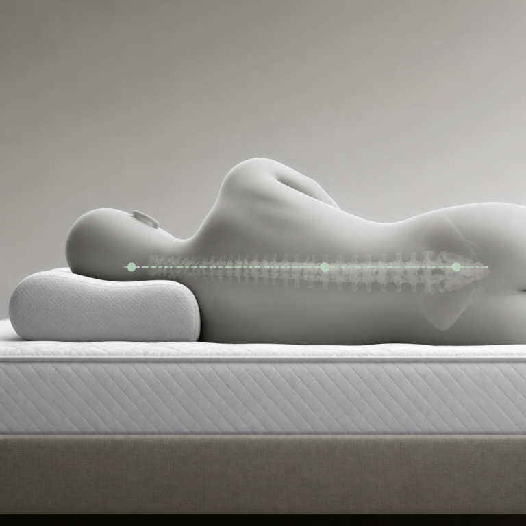 Ergonomische Ausrichtung von Kopf und Nacken auf einem passenden Kissen