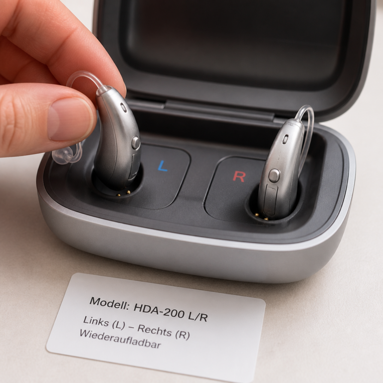 Hu00f6rgeru00e4te werden passend zu den markierten Ladeschu00e4chten eingesetzt