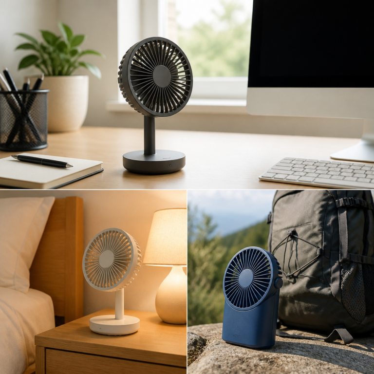 Kompakte Ventilatoren fu00fcr Schreibtisch, Nachttisch und Reise