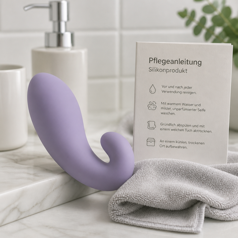 Glatte Oberflu00e4che und Pflegeutensilien fu00fcr ein Intimprodukt