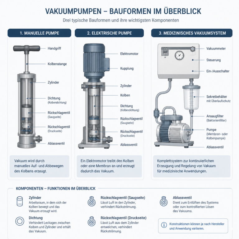 u00dcbersicht u00fcber manuelle, elektrische und medizinische Vakuumsysteme