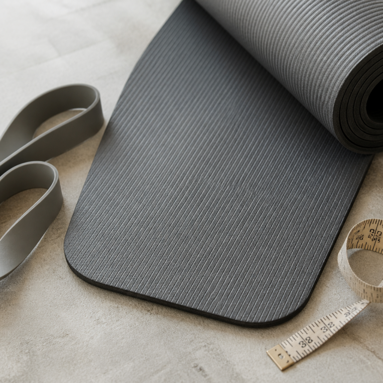 Detailansicht von Oberflu00e4che und Verarbeitung bei Pilates-Zubehu00f6r