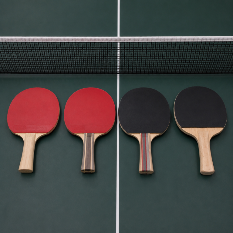 Verschiedene Tischtennisschlu00e4ger fu00fcr Freizeit, Allround-, Offensiv- und Defensivspiel