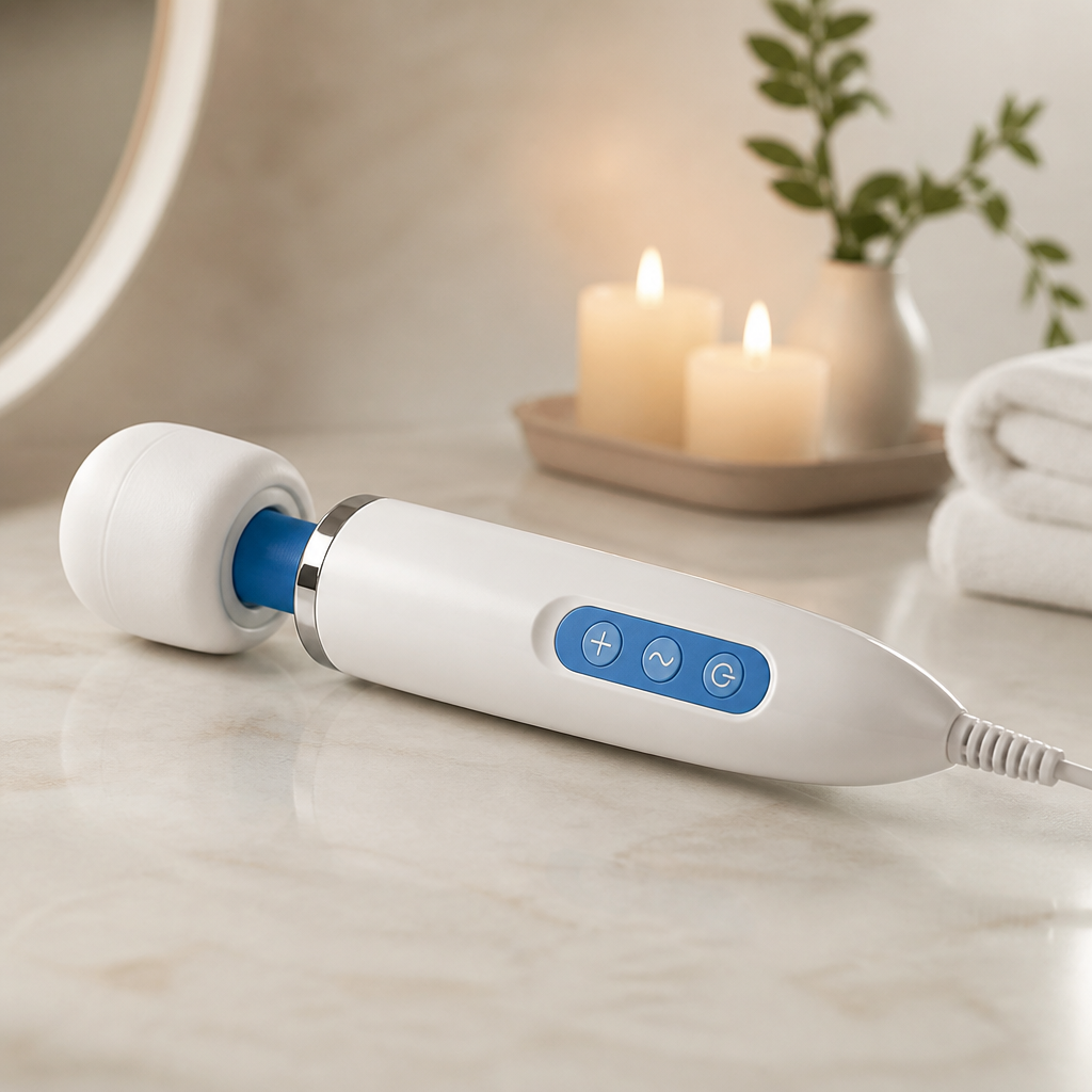 Modernes Magic Wand Massagegerät mit abgerundetem Kopf und ergonomischem Griff