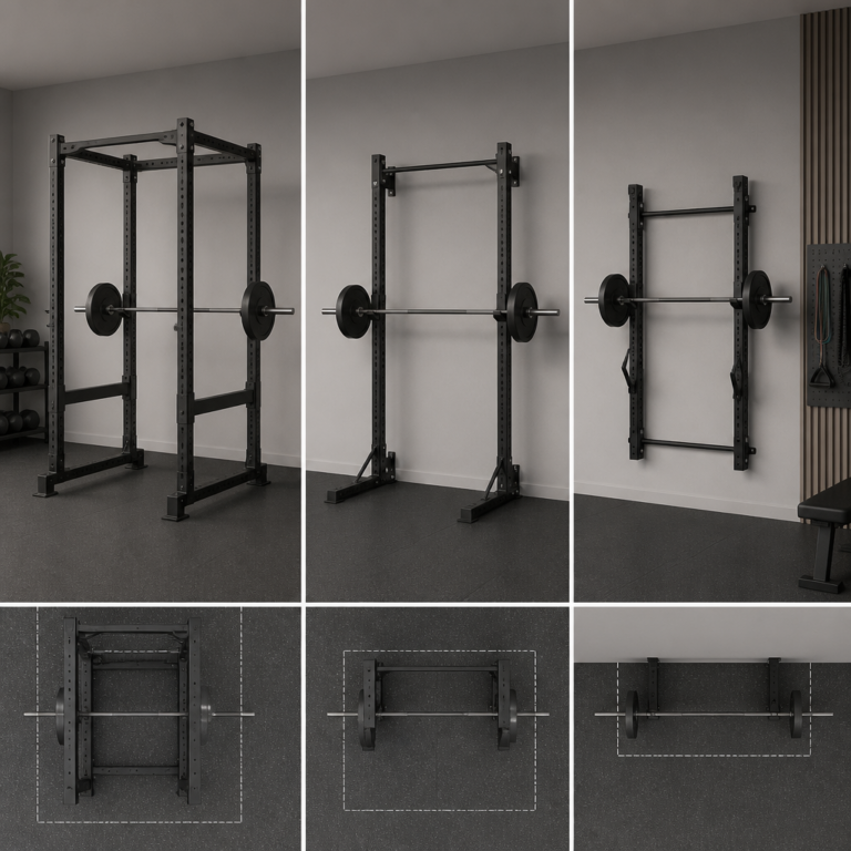 Vergleich von vollstu00e4ndigem Power-Rack, Half Rack und Wandklapp-Rack
