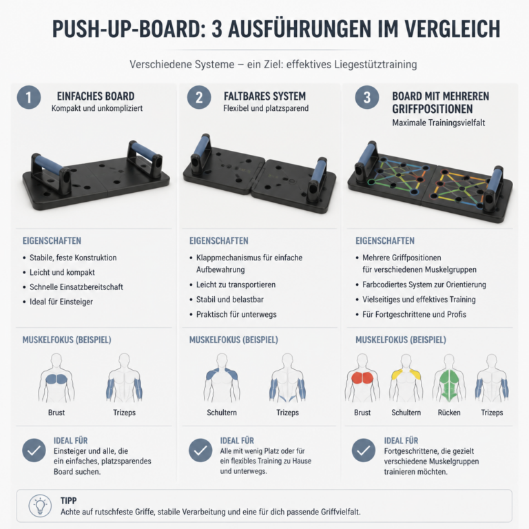 Vergleich verschiedener Ausfu00fchrungen von Push-up-Boards