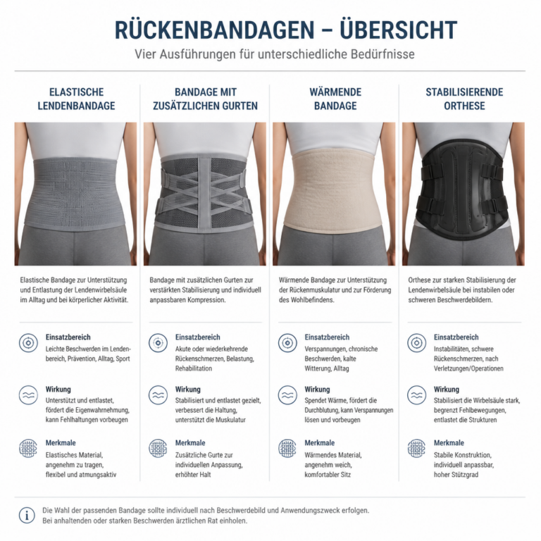 Vergleich verschiedener Ru00fcckenbandagen mit unterschiedlichen Stabilitu00e4tsstufen
