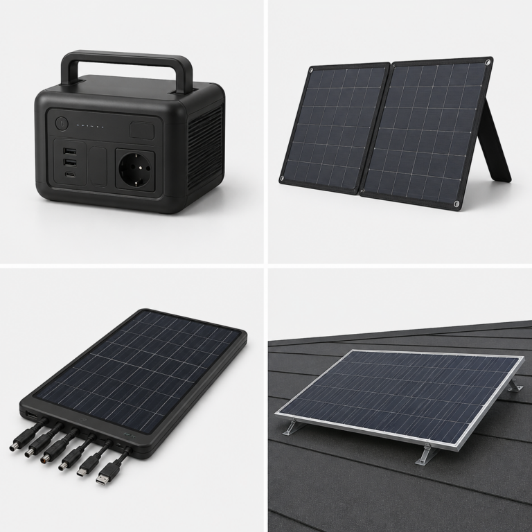 Vergleich verschiedener Bauformen von Solar-Ladegeru00e4ten