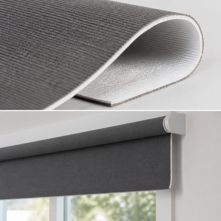 Dichter Thermo-Rollo-Stoff mit reflektierender Ru00fcckseite