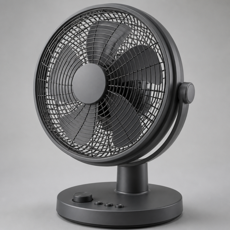 Schutzgitter, Standfuu00df und Bedienelemente eines Ventilators