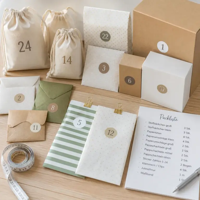 Unterschiedlich grou00dfe wiederverwendbare Verpackungen fu00fcr Adventskalenderfu00e4cher