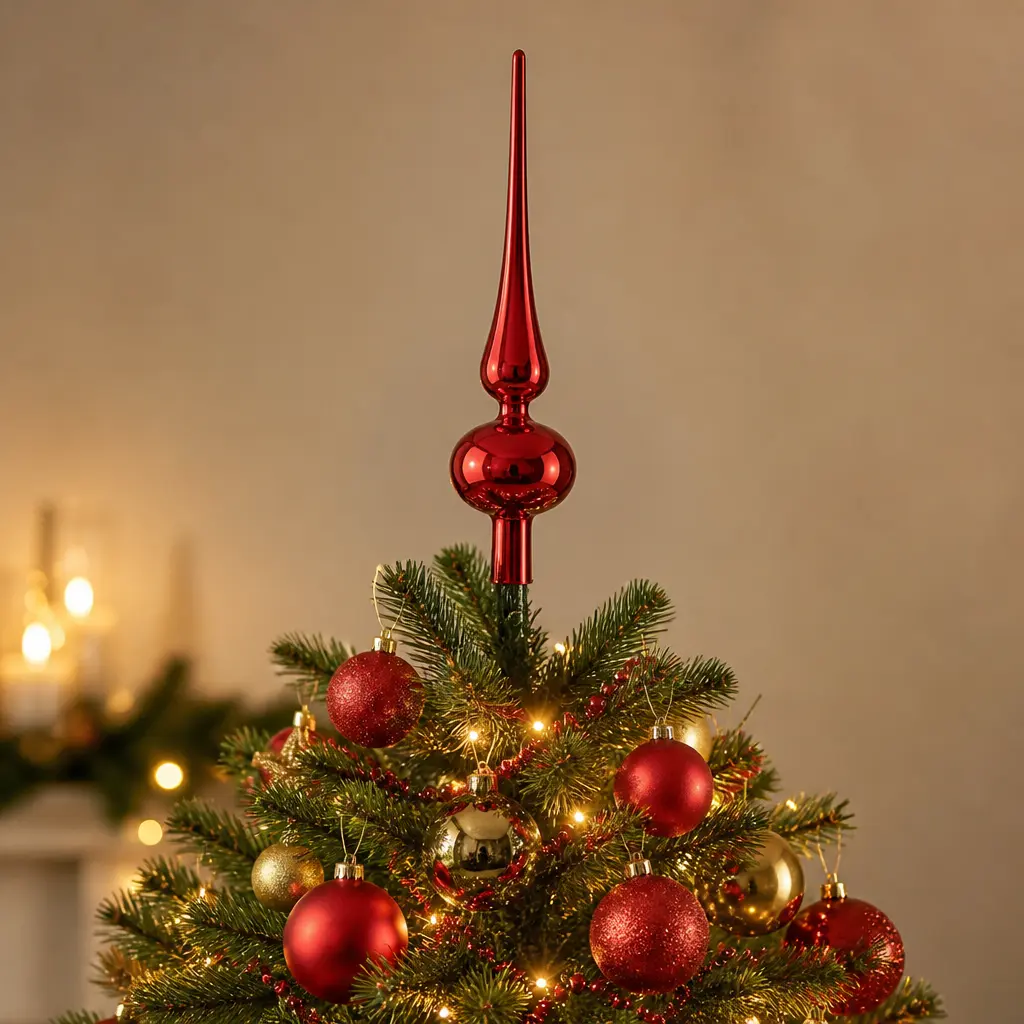 Elegante Christbaumspitze auf einem festlich geschmückten Weihnachtsbaum