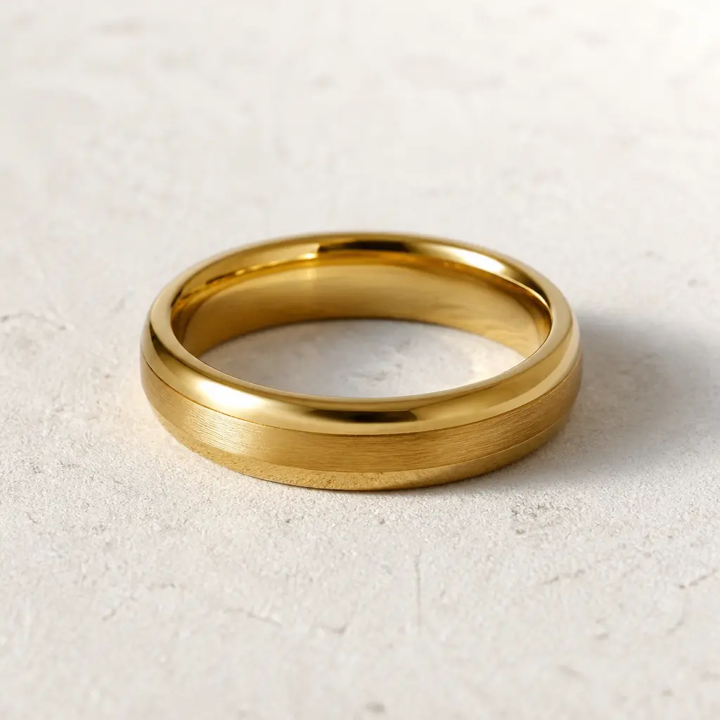 Eleganter Fingerring mit klar sichtbarer Oberfläche und abgerundetem Profil