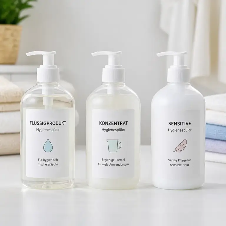 Vergleich verschiedener Varianten von Hygienespu00fclern und Waschzusu00e4tzen
