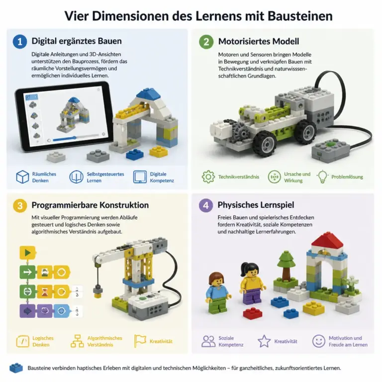 u00dcbersicht verschiedener Arten interaktiven Bauspielzeugs