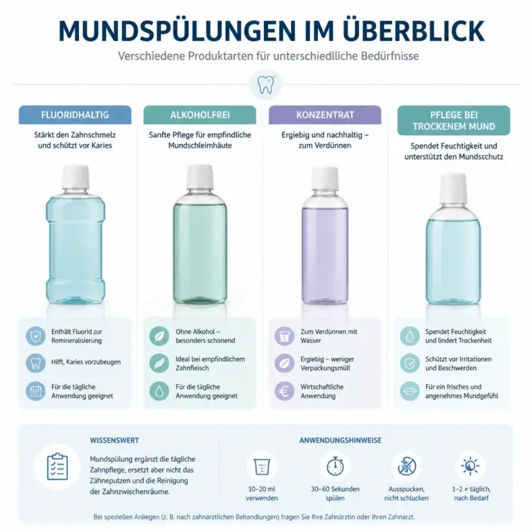u00dcbersicht verschiedener Arten von Mundspu00fclung