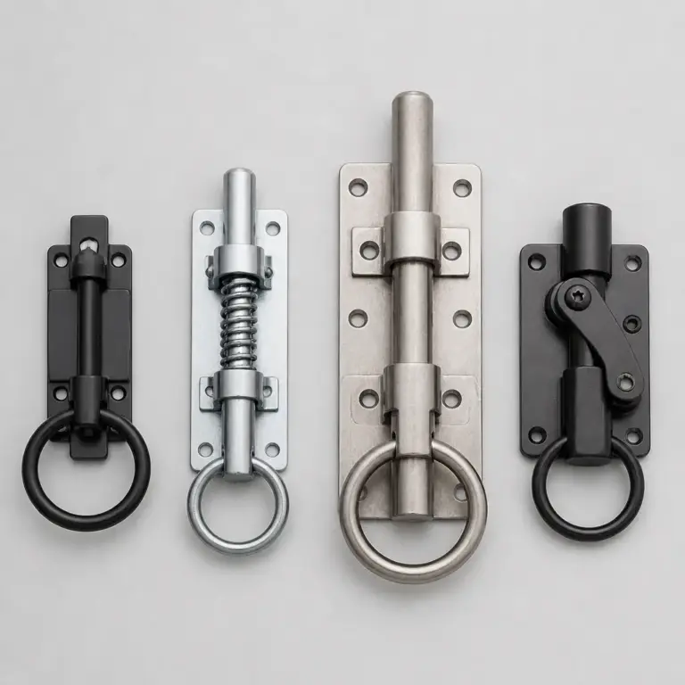 Vergleich verschiedener Ringriegel-Bauformen mit Schub-, Feder- und Bolzenmechanik