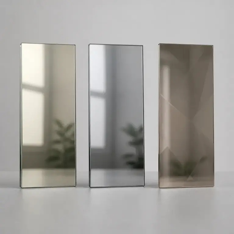 Vergleich verschiedener Spiegelfolien auf Glasproben