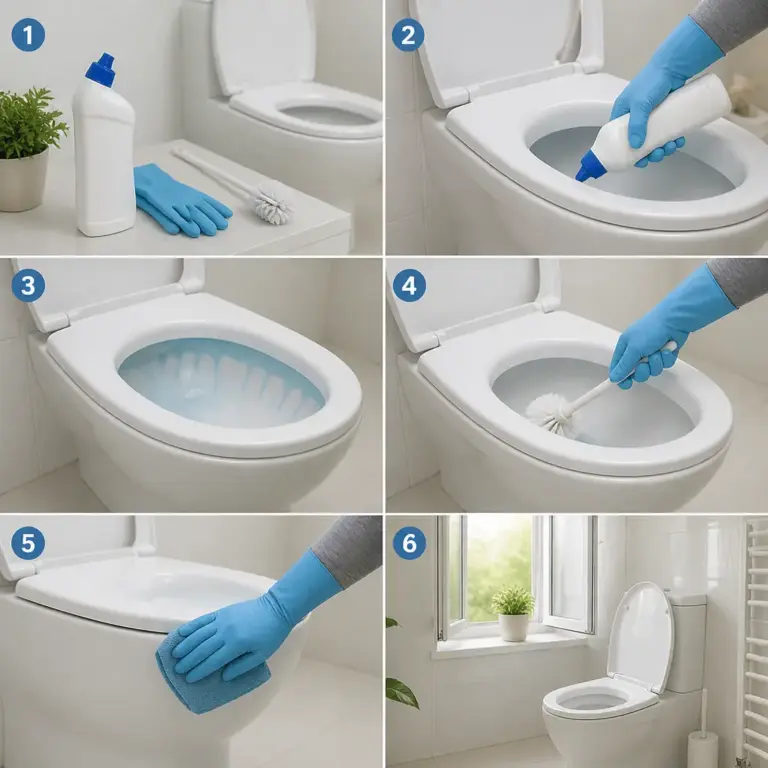 Sichere Anwendung von WC-Reiniger unter dem Toilettenrand